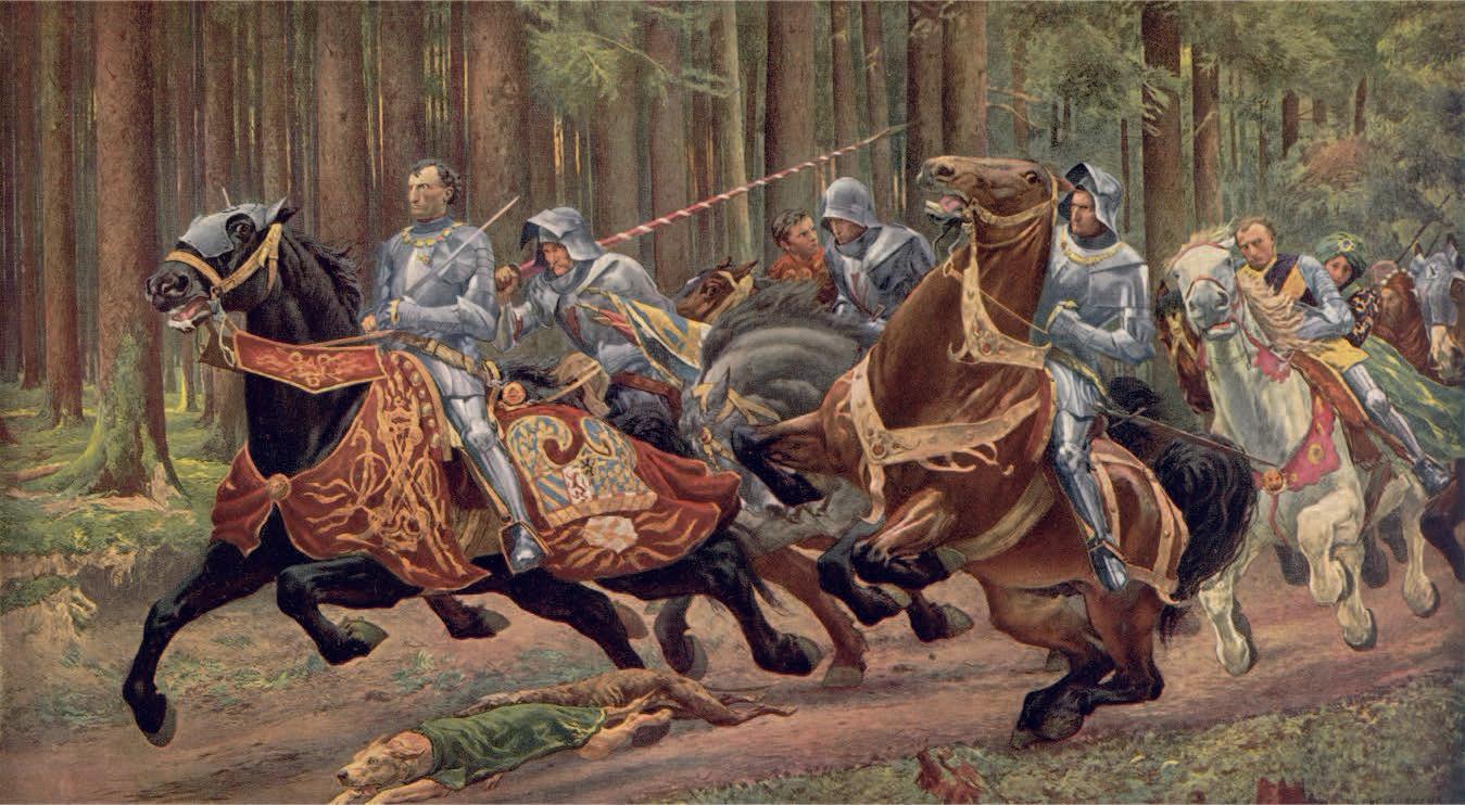 Eugène Burnand: Die Flucht Karls des Kühnen nach der Schlacht von Murten, 1894.