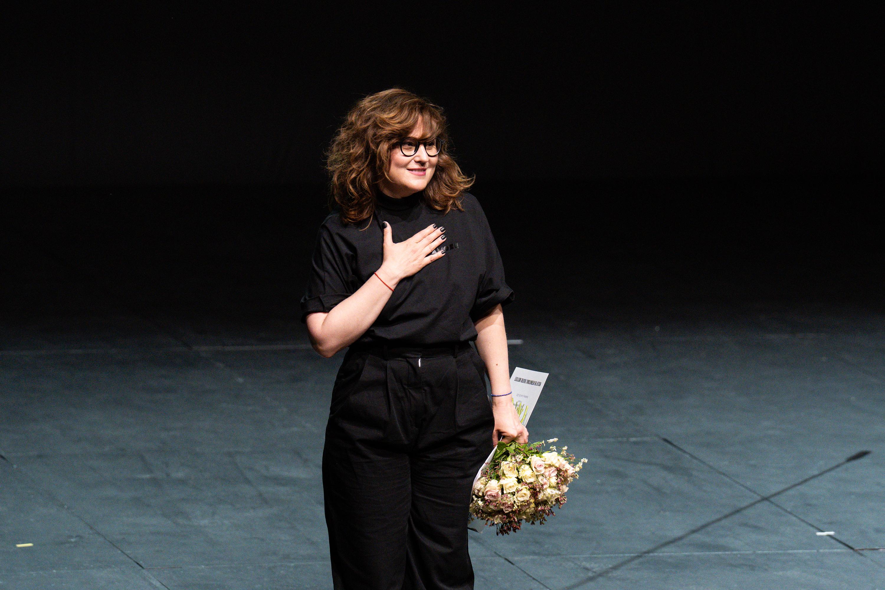 Marta Górnicka bei der Preisverleihung des Internationalen Theaterinstituts (ITI) im Theater Heidelberg am 11.06.2025