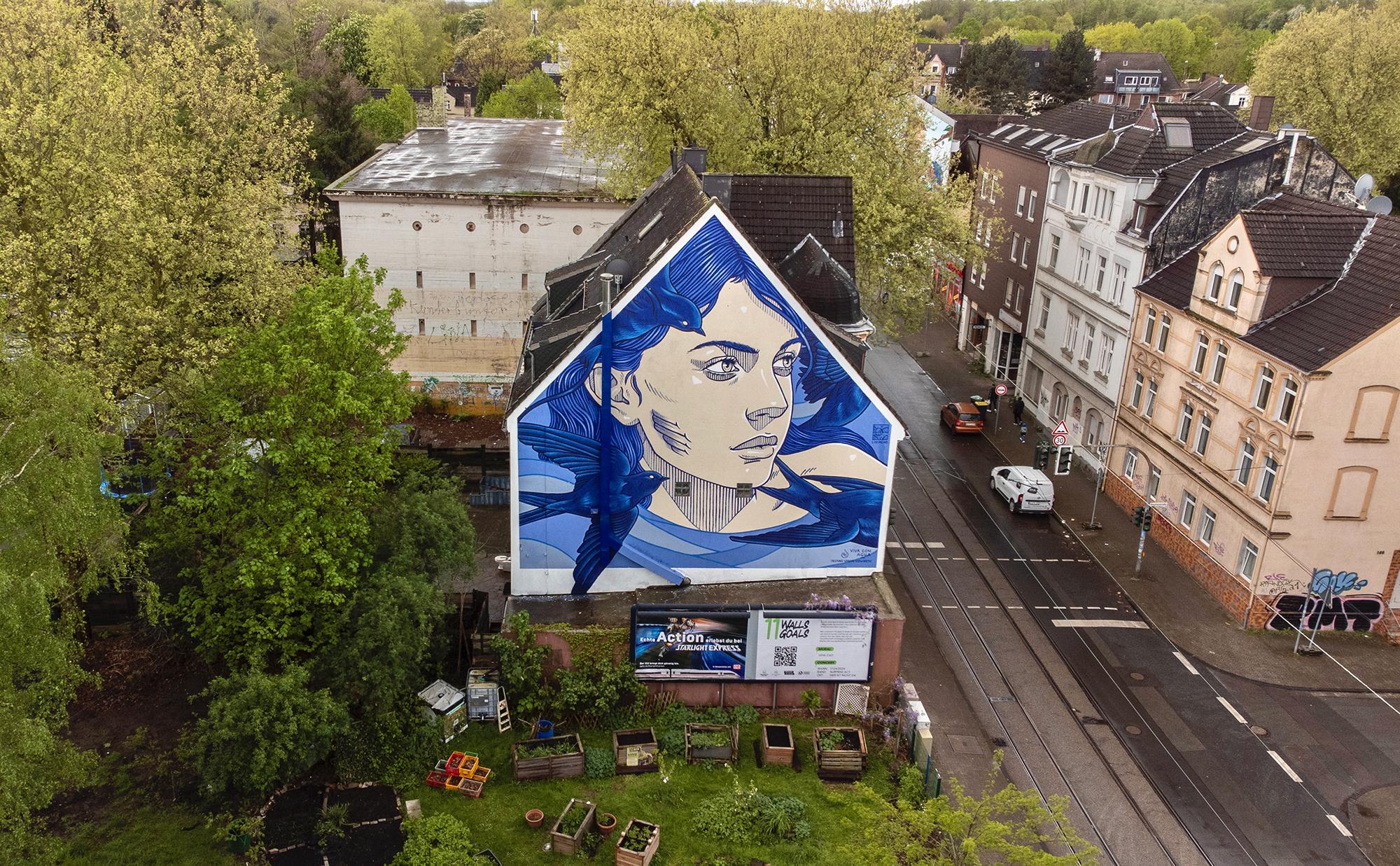 A DANZA VOL. II, Lidia Cao, 2024. Straßenkunst an der Bochumer Straße 145 in Gelsenkirchen / Street art at Bochumer Straße 145 in Gelsenkirchen © Lidia Cao