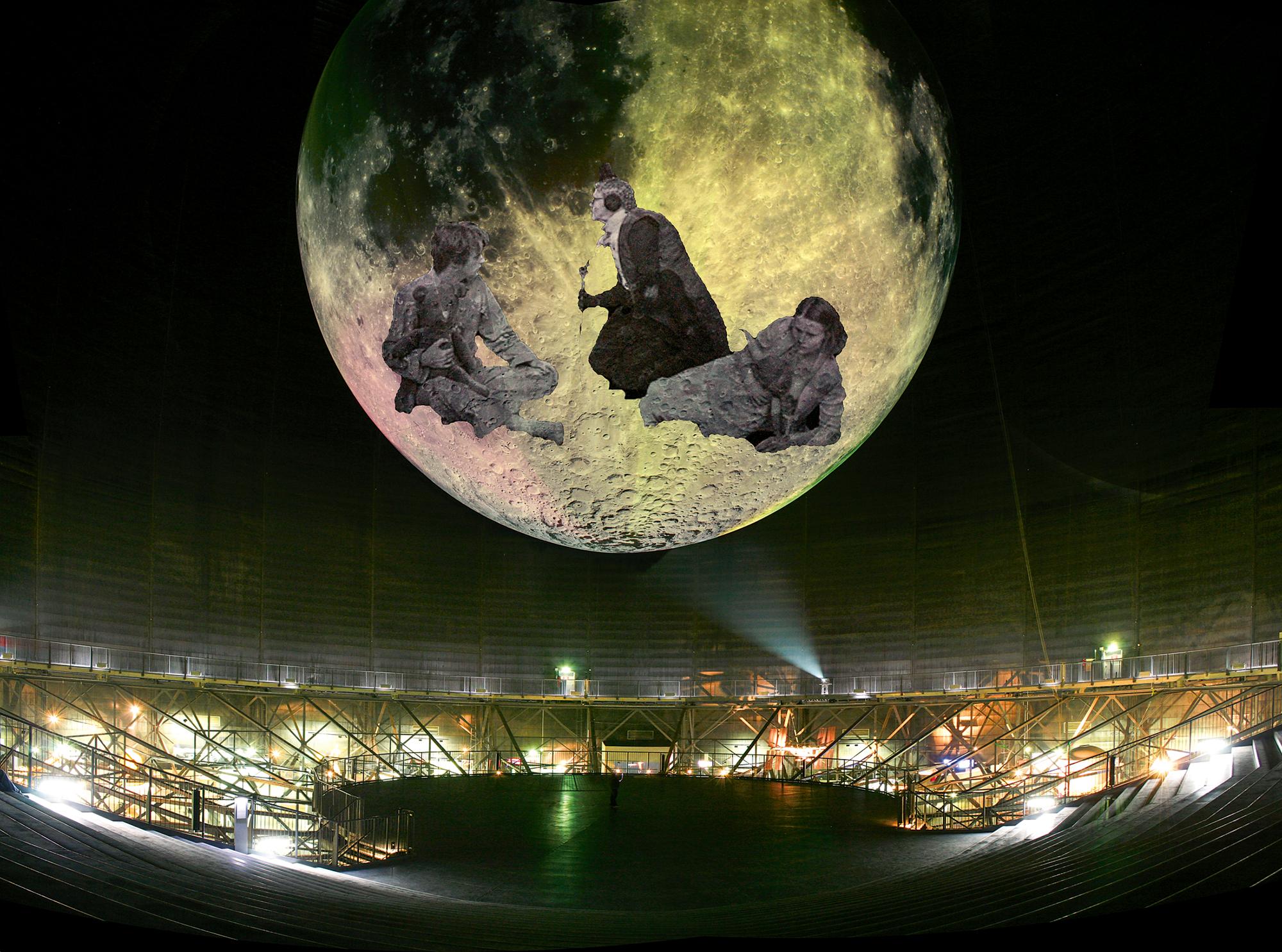 Nach Gerdt von Bassewitz – PETERCHENS MONDFAHRT (Oberhausen 2010, Regie: Peter Carp); v. l. n. r.: Peter Waros, Marek Jera, Patrizia Wapinska