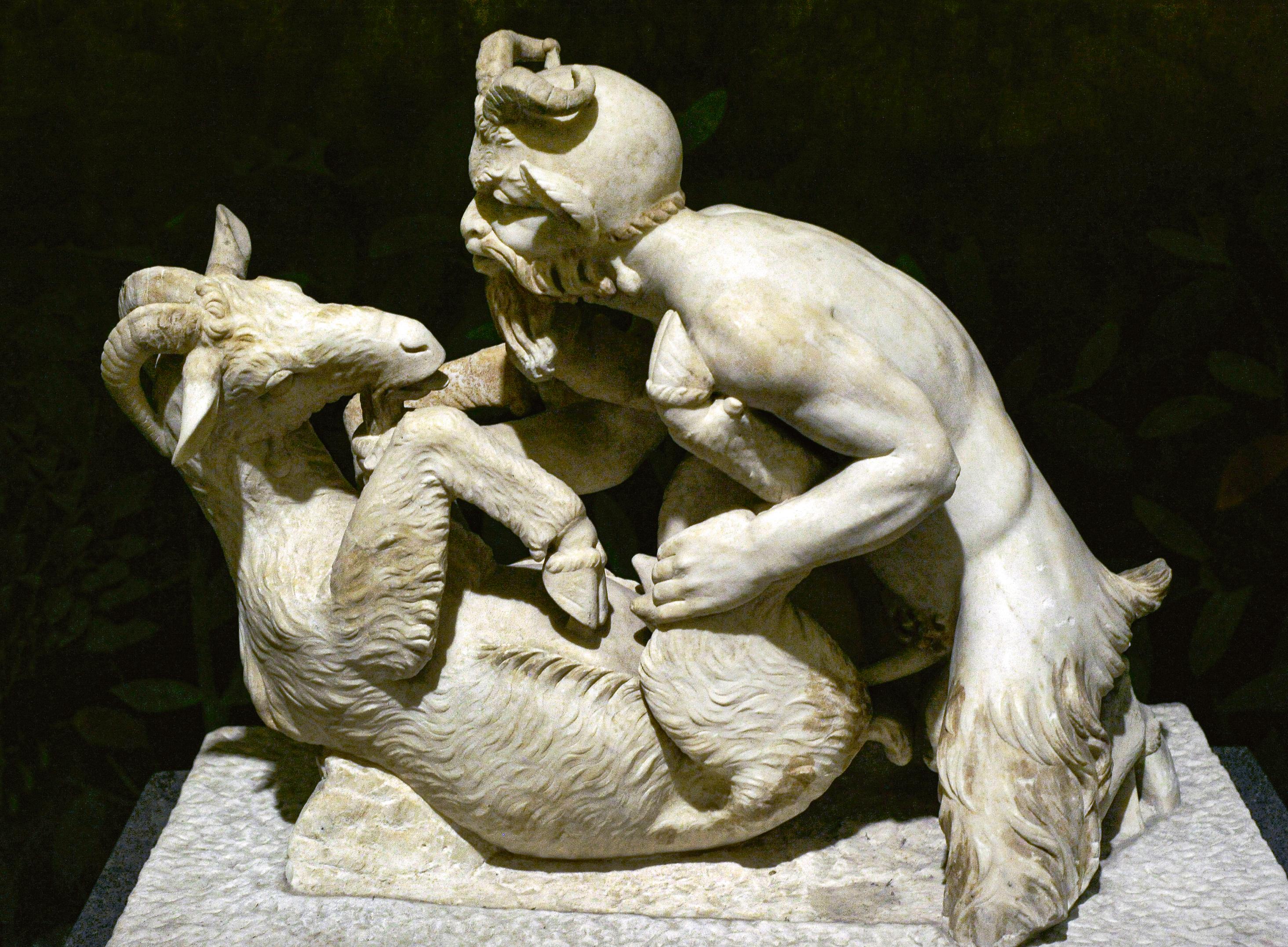 Pan und Ziege, Villa dei Papiri, Herculaneum. Foto Tarker / Bridgeman Images