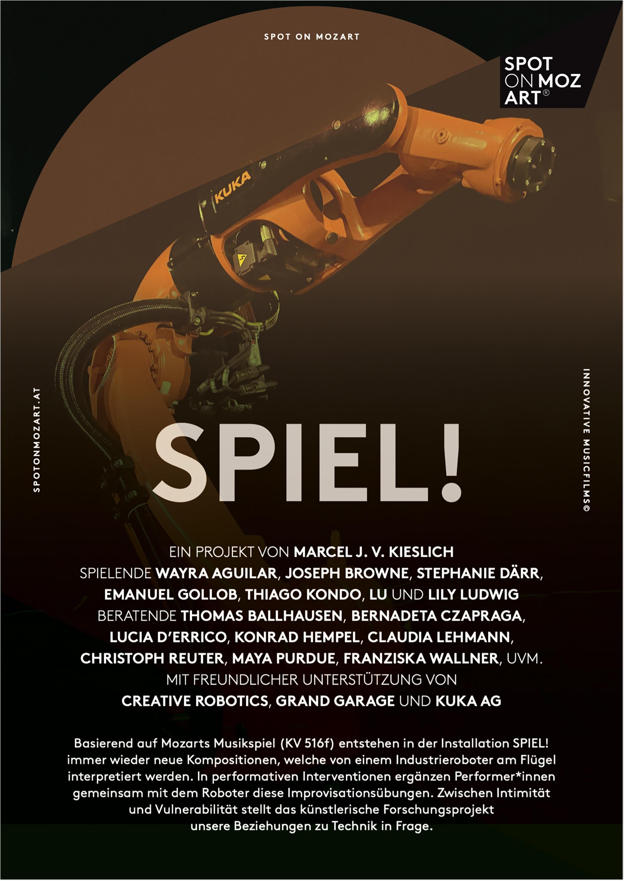 Abb. 3: Die Installation Spiel! war im Rahmen der Spot On MozART EXPO vom 13.10.22 bis zum 14.10.22 an der Universität Mozarteum Salzburg zu sehen. Darüber hinaus wurde diese Arbeit bis zum 16.10.22 im Barockmuseum präsentiert, um Erkenntnisse für die vorliegende Arbeit und ein post-anthropozentrisches Theater zu gewinnen.