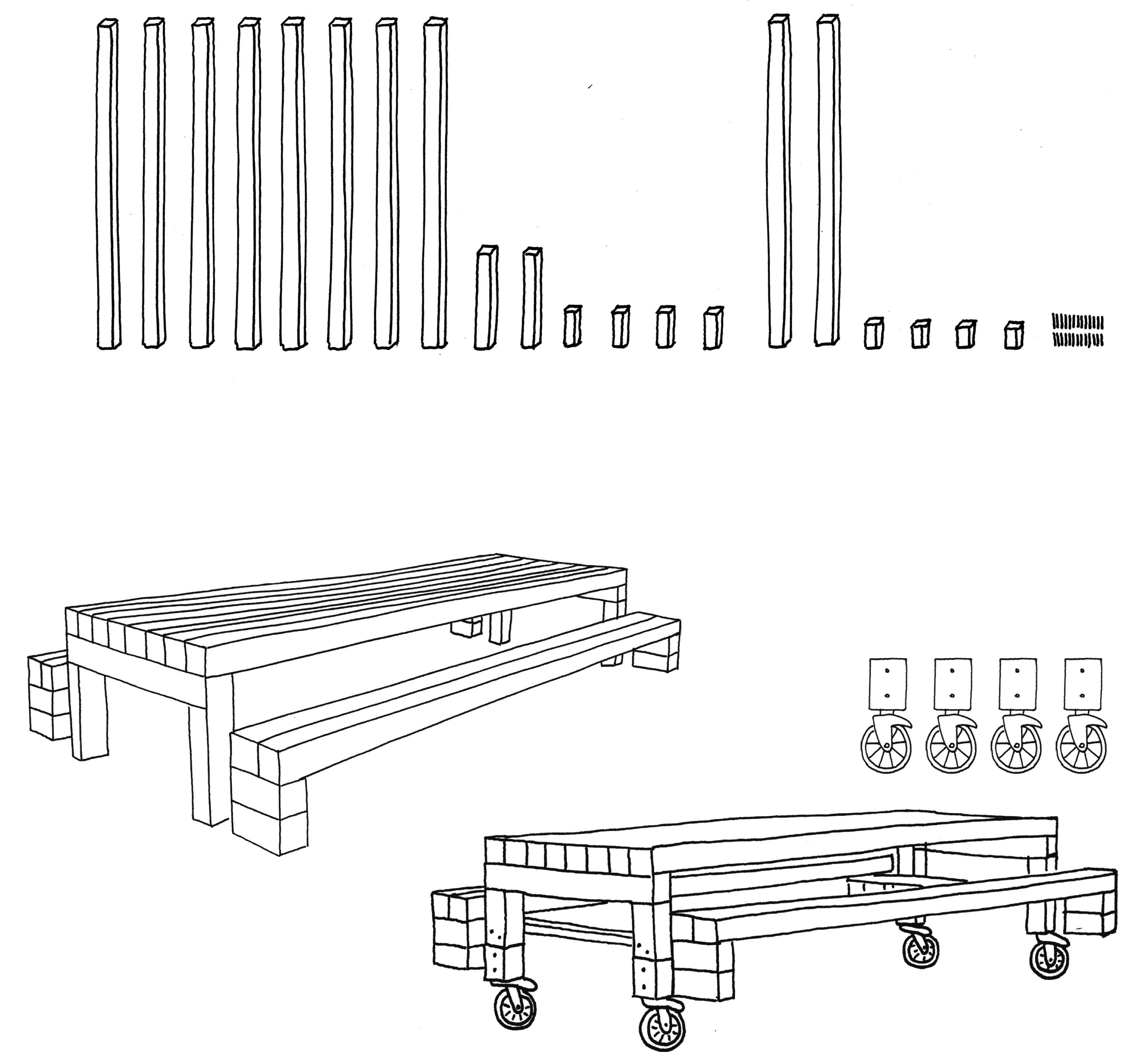 Schautafel 9. Tische in der Stadt, I. Bauweise