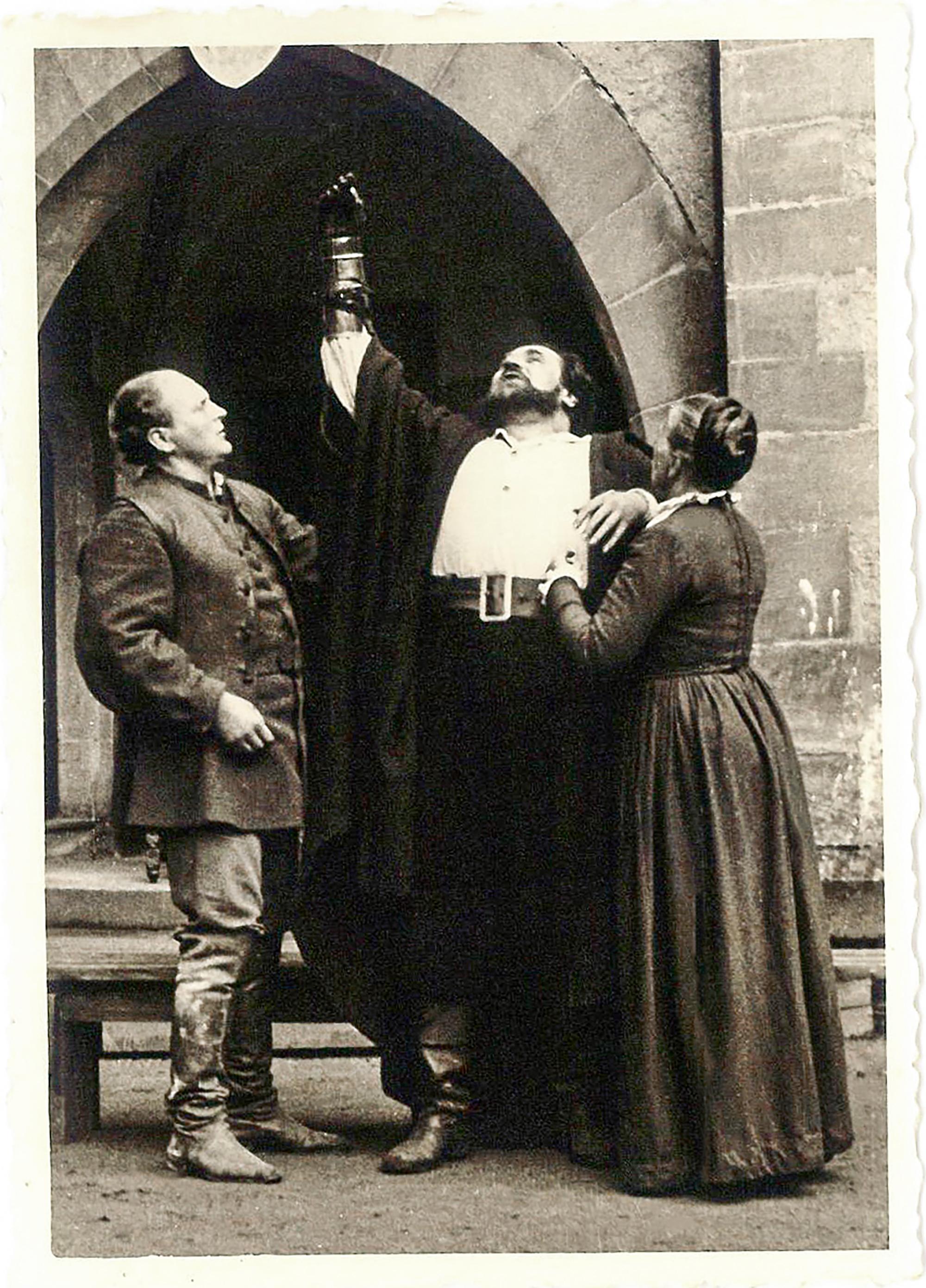 1950: „Götz von Berlichingen“ Heinrich Thomer (Lerse), Hermann Schomberg (Götz), Lotte Brackebusch (Elisabeth)