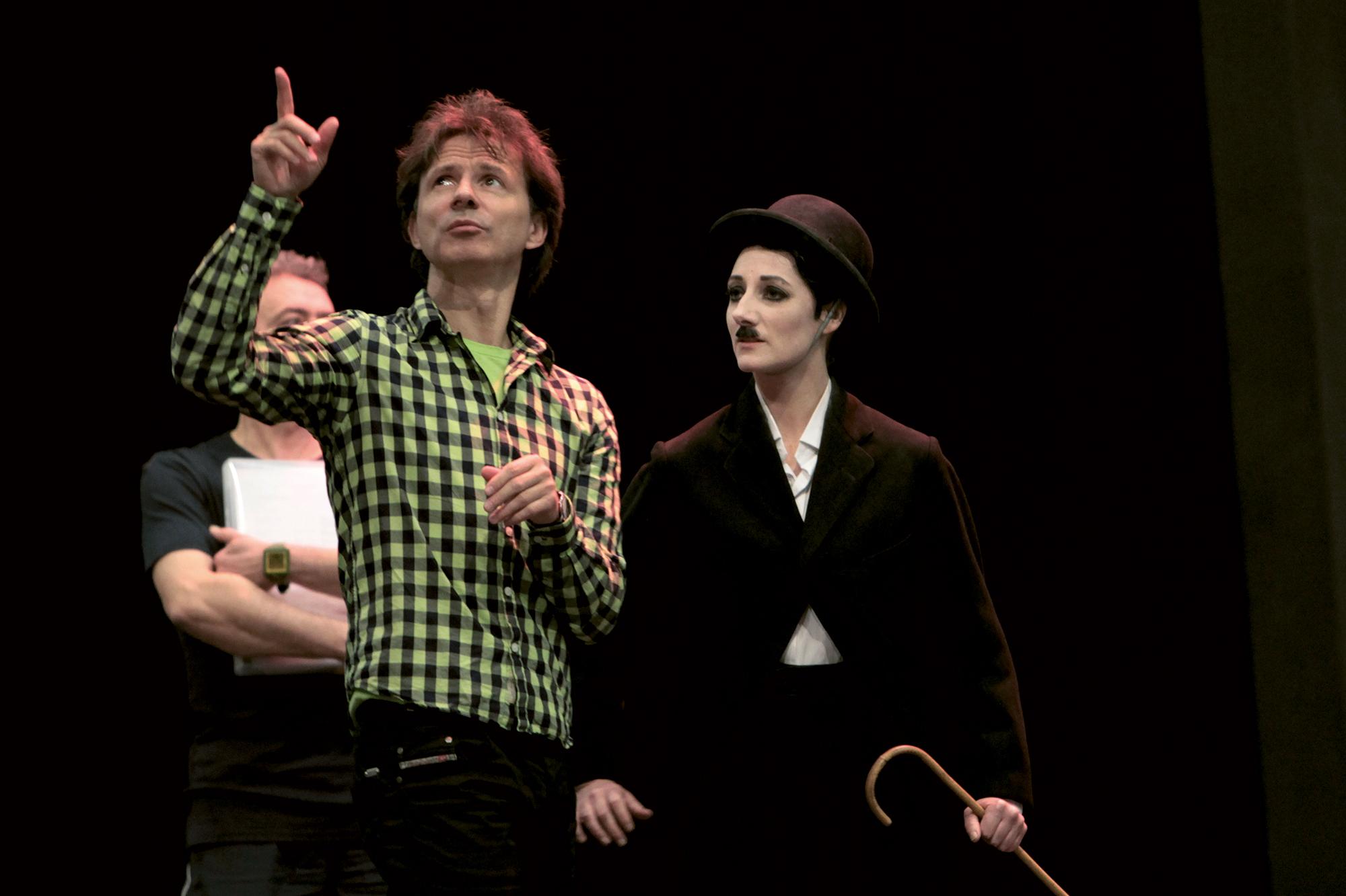 Probe zu „Chaplin“, Choreografie Mario Schröder, Mario Schröder und Amelia Waller, Leipziger Ballett, Leipzig, 2013