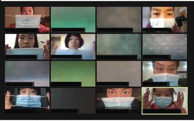 Reading Virus (The Folk Memory Project, Künstlerhaus Mousonturm Frankfurt, 18. Dezember 2021, Online-Performance) Screenshots der Autorin.