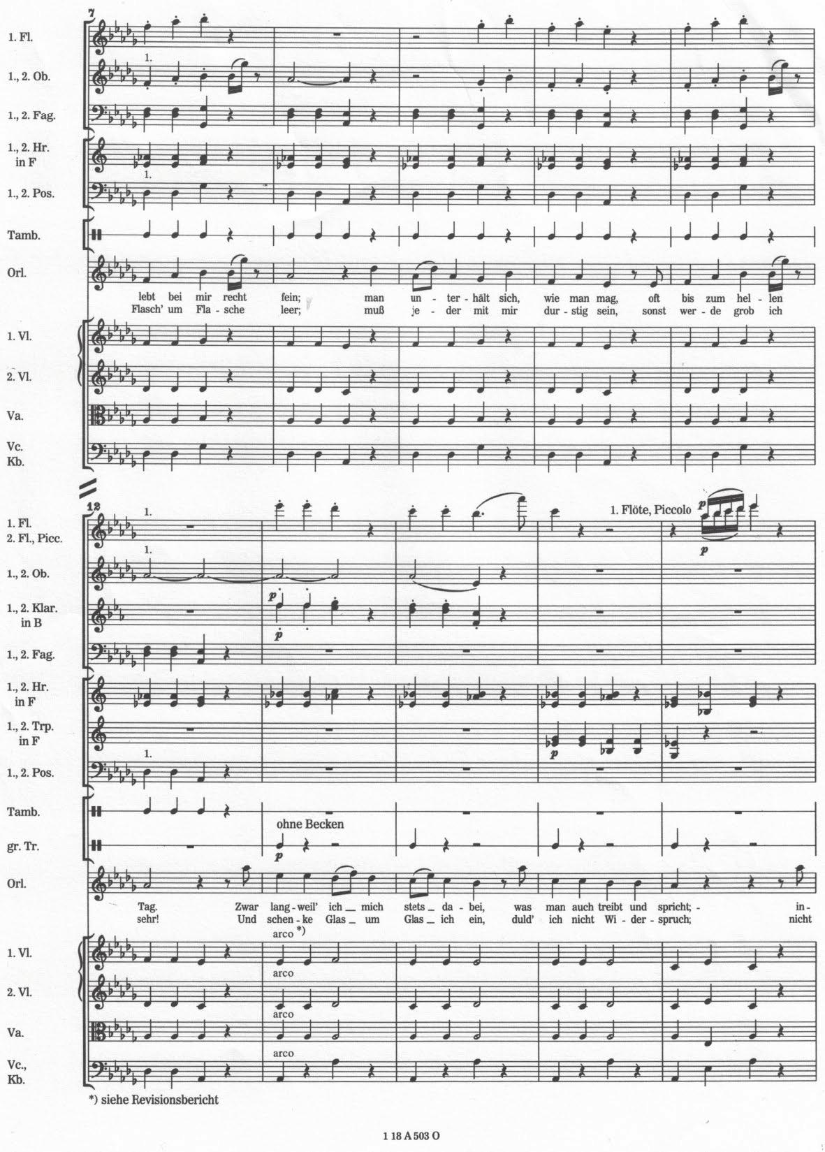 Notenbeispiel 1: Strauß, Johann: Die Fledermaus. RV 503, Kritische Gesamtausgabe, hrsg. von Michael Rot, Wien (Strauß Edition) 1999, S. 207f. Mit freundlicher Genehmigung von SCHOTT MUSIC, Mainz