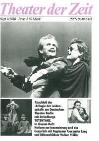 Theater der Zeit Heft 09/1986
