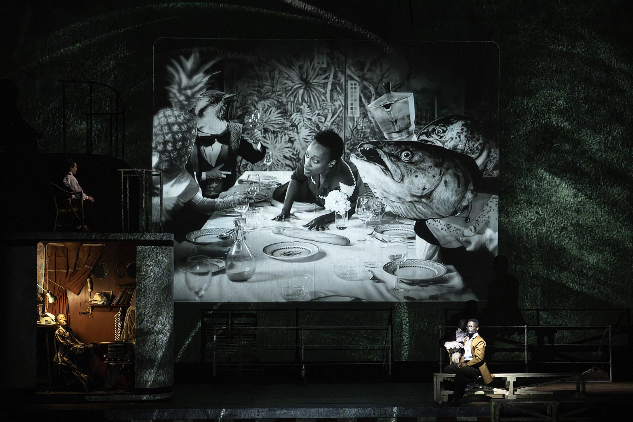 „The Great Yes, The Great No“ – Konzept und Regie William Kentridge mit Phala O. Phala und Nhlanhla Mahlangu bei den Ruhrfestspielen. Foto Monika Rittershaus
