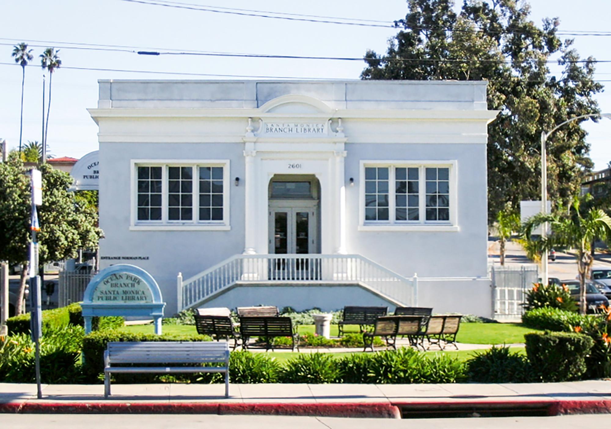 Die Ocean Park Public Library in Santa Monica, die Brecht für tägliche Zeitungslektüre aufsuchte