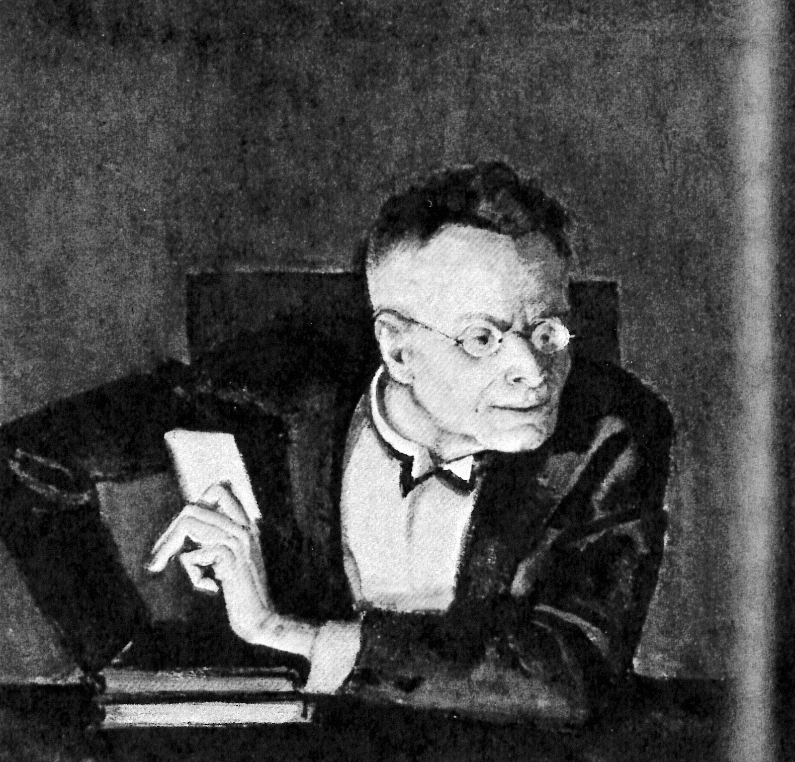 Karl Kraus am Vorlesertisch (um 1930), Foto: Alfred Hagel
