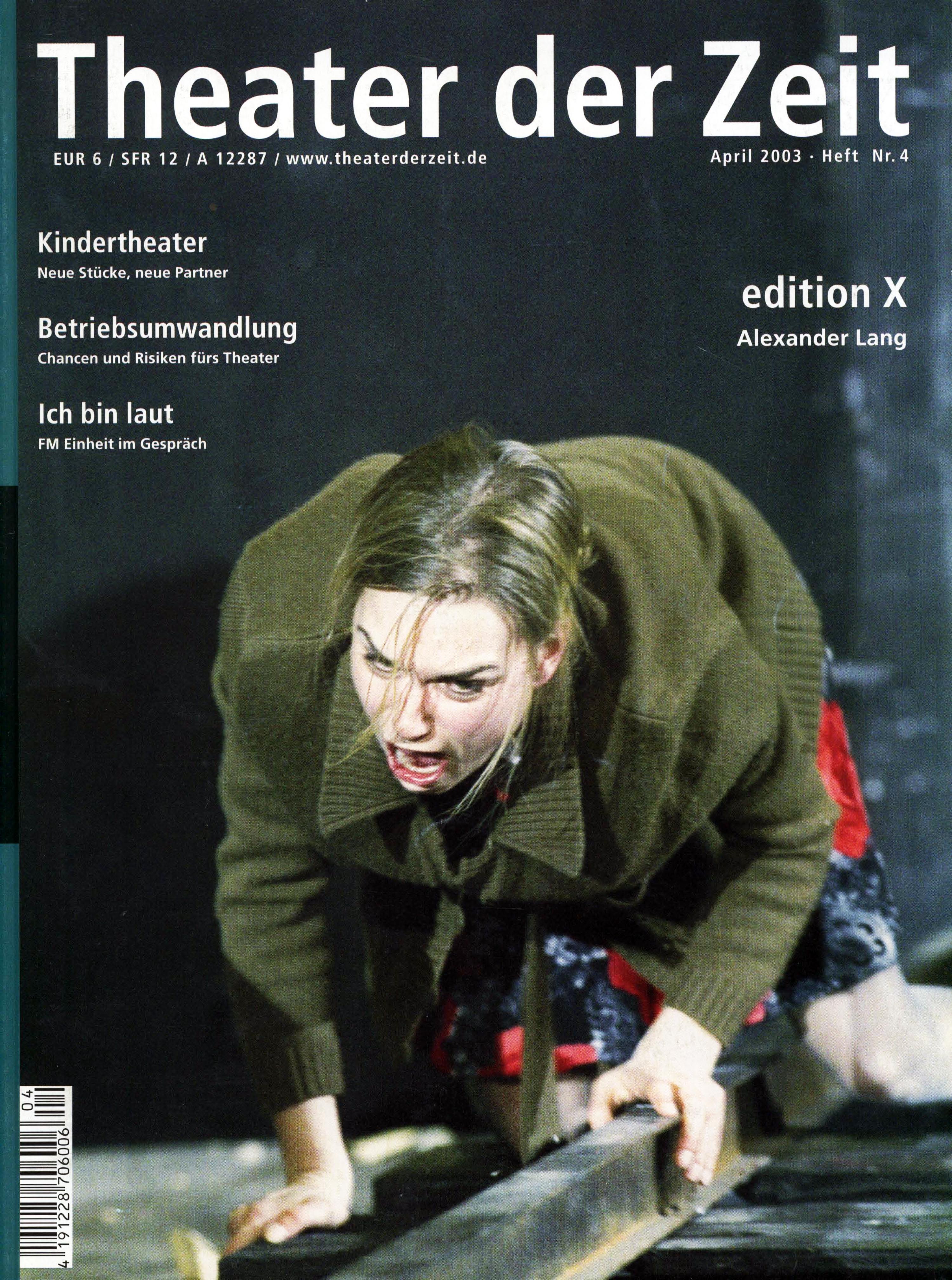 Theater der Zeit Heft 04/2003