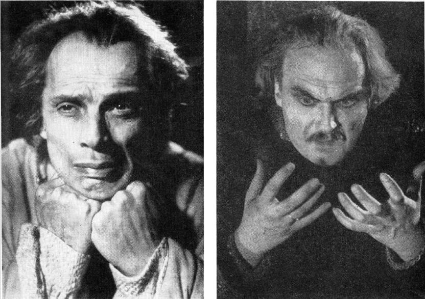 Links: Walter Franck als Macbeth/Hebbel-Theater Berlin. Rechts: Herbert Herbe als Macbeth/Staatstheater Stuttgart