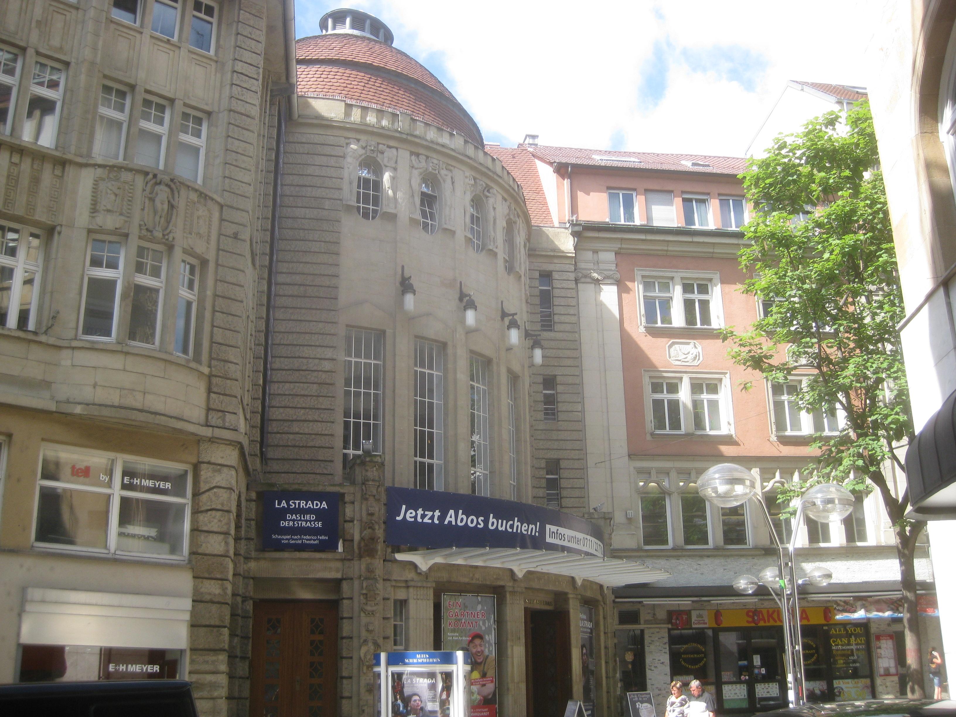 Altes Schauspielhaus in Stuttgart, Kleine Königstraße 7-9; erbaut 1909 nach Entwurf der Stuttgarter Architekten Albert Eitel und Eugen Steigleder; 1946-1962 Interimsbühne des Stuttgarter Staatstheaters