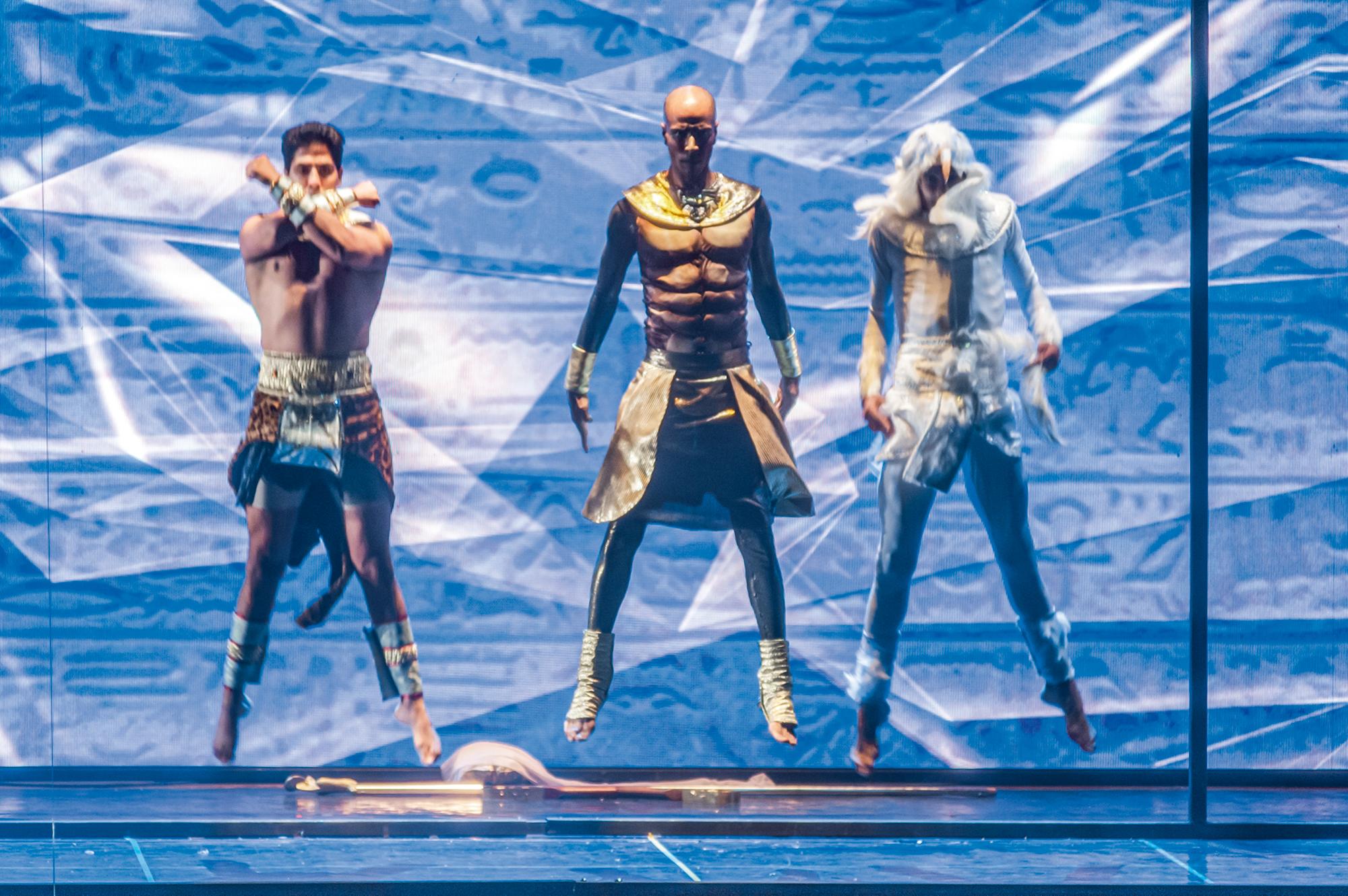 Die Eröffnungsproduktion „The Triumph of Horus“ im Rahmen des CIFET in Kairo, Ägypten