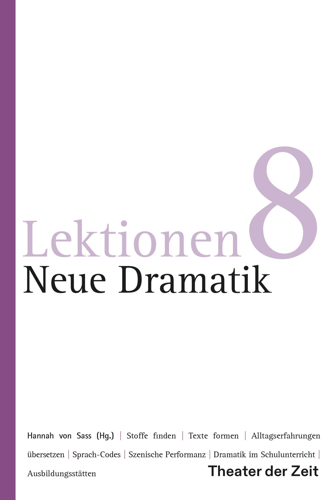 Neue Dramatik Cover Lektionen 8 - Neue Dramatik