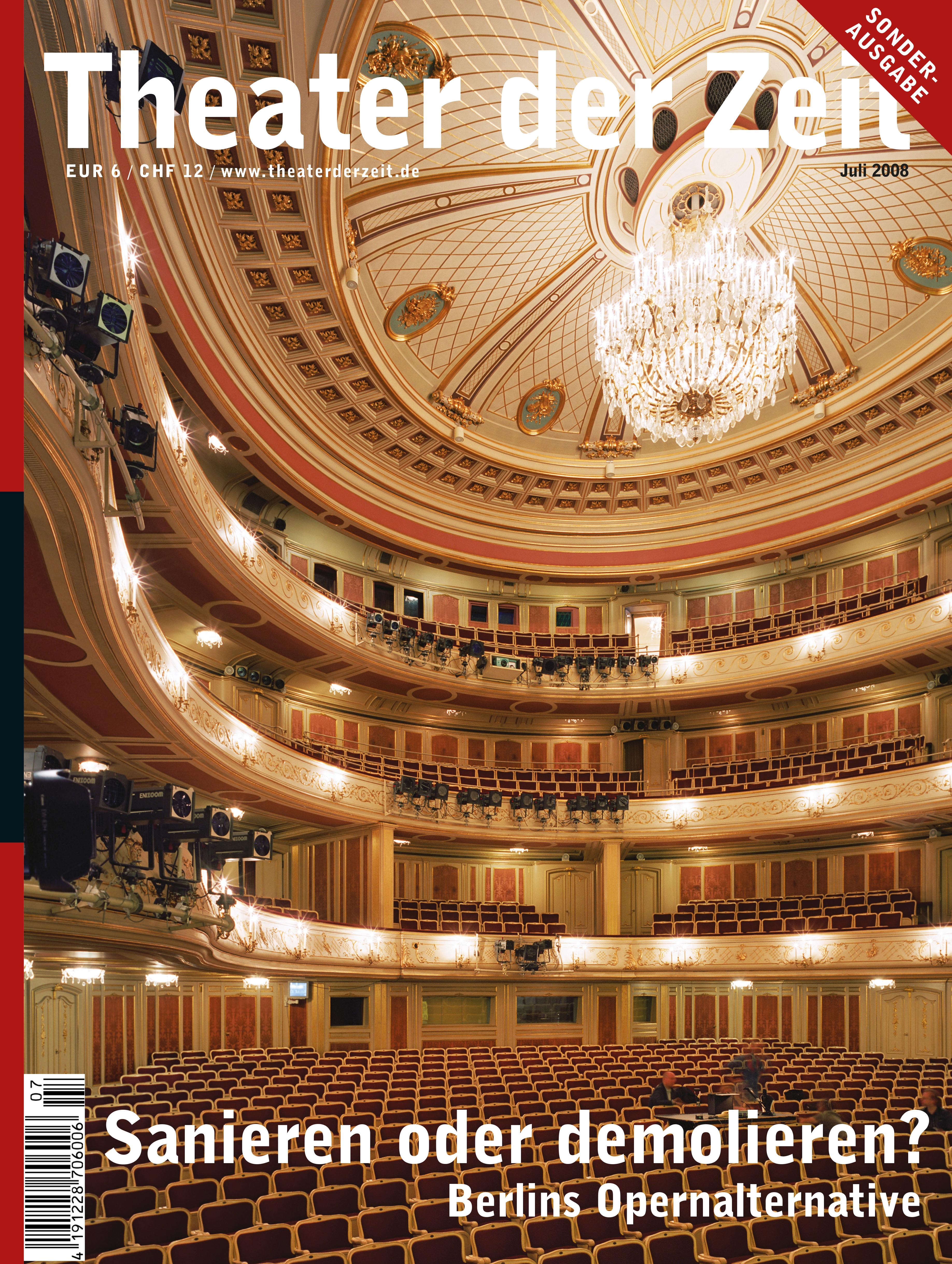 Sonderheft Staatsoper Theater der Zeit Heft 07/2008