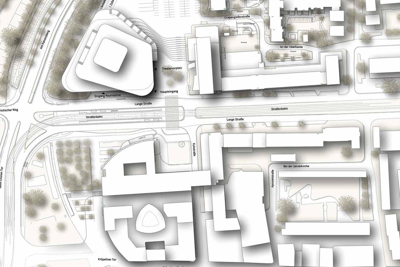 Neubau Volkstheater Rostock/ Lageplan