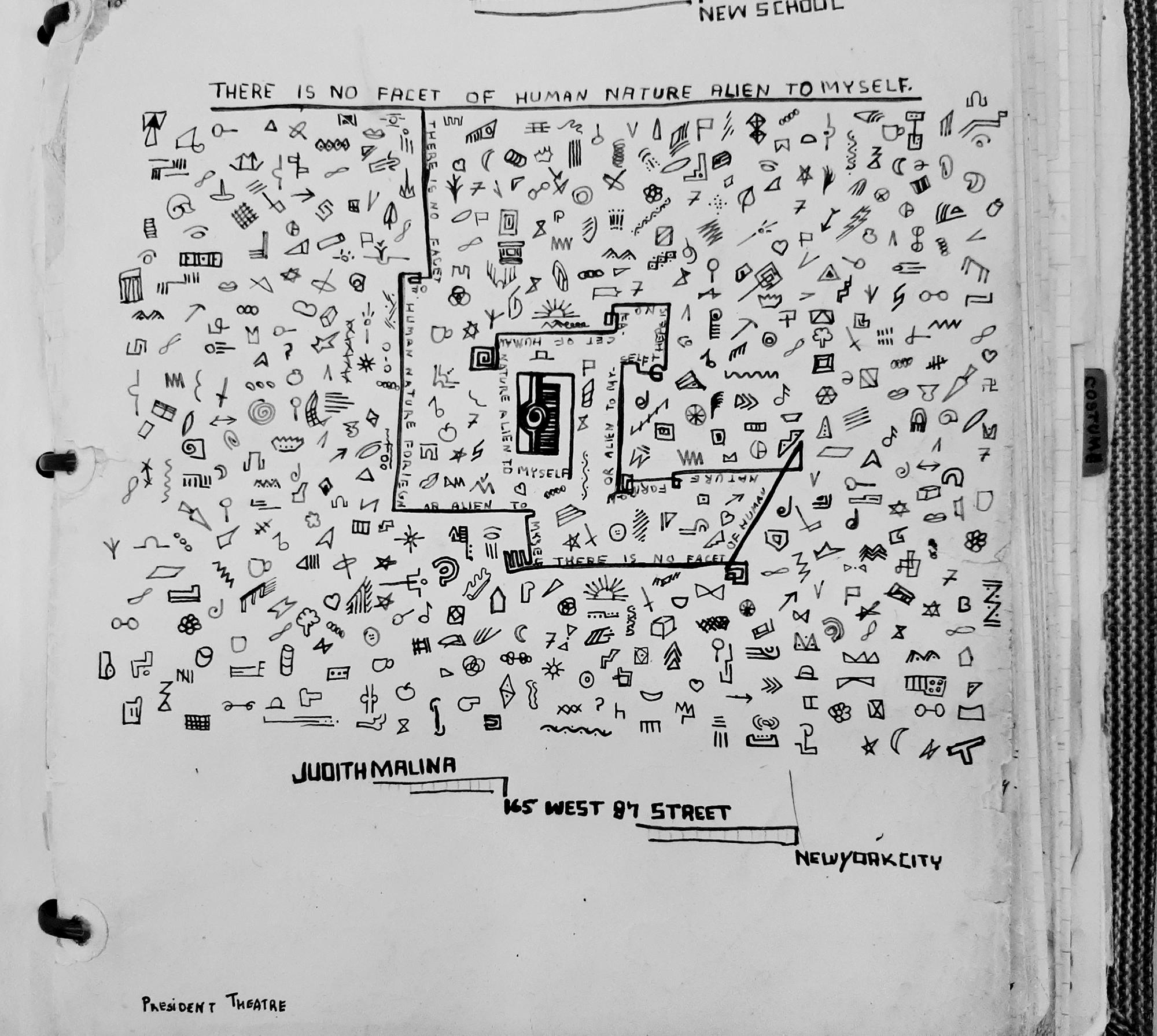 Auszug aus dem Notizbuch von Judith Malina